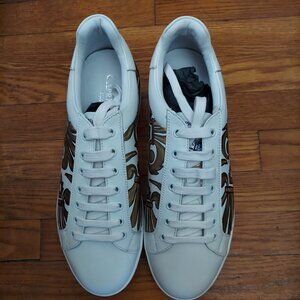 NWOB Capri Watch White Leather & Gold Hand Painted Lace Up Sneakers size 10.5M